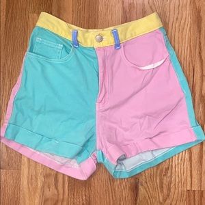 American Apparel color block shorts